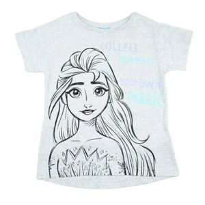 Girl's T-Shirt. Frozen. Short Sleeves. Gray Color. Gift For E - Picture 1 of 5