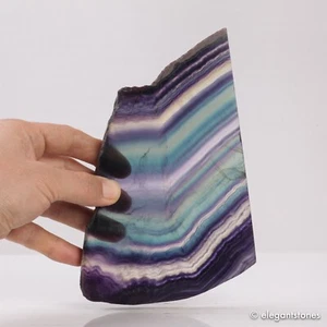 531g Large Rainbow Fluorite Slab Natural Crystal Polished Slice Healing Decor - Picture 1 of 12