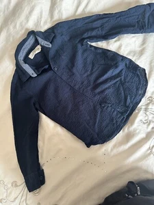 H&M Boys Navy Long Sleeve Formal Shirt 100% CottonSize 5 - Picture 1 of 4