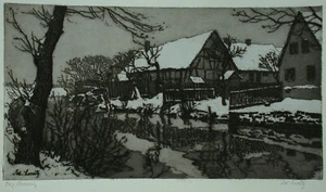 Adolf Luntz (1875-1924) Bauernhäuser am Flussufer. - Picture 1 of 10