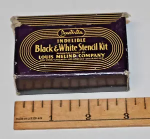 Vintage Justrite Indelible Black & White Stencil Kit Louis Melind Company - Picture 1 of 5