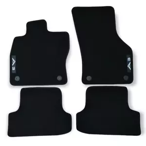 Velour Car Floor Mats For Audi A3 S3 RS3 Waterproof Black Carpet Auto Liners New - Picture 1 of 11