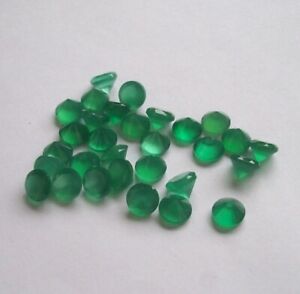 Wholesale Lot of 5mm Round Faceted Cut Natural  Green Onyx Loose Gemstone