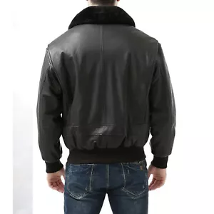 Leather Jacket For Men, Men's winters Lamb Leather Jacket Coat with fur collar, - Picture 1 of 4