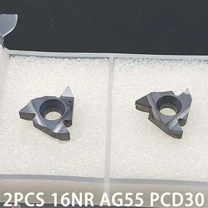 2 Stück 16NR AG55 PCD30 16IR Diamanttrennscheibe Innengewindeeinsatz CNC Drehwerkzeuge - Bild 1 von 1