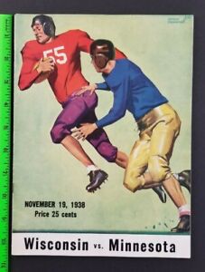 Vintage 1938 Wisconsin vs Minnesota College Football Program