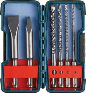 Bosch Chisels Carbide Masonry Trade Rotary Hammer Bit Set SDS plus 6 Piece Case - Picture 1 of 8