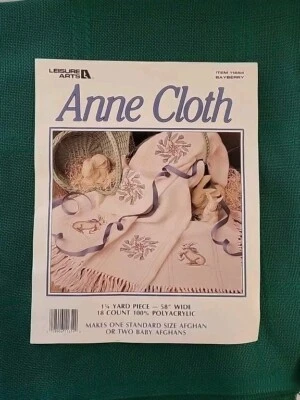Leisure Arts ANNE CLOTH 1.25 yds x 58” wide 18 count Afghan Bayberry Green  - Image 1 of 4