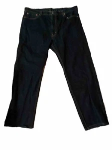 Levi's 505 Jeans Mens Size 42x32 Relaxed Fit Straight Leg Dark Blue - Picture 1 of 8