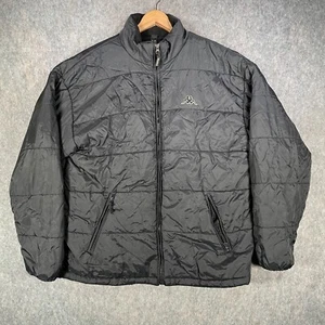 Vintage Kappa Jacket Mens XXL Black Fleece Inner Padded Bomber Logo Casual Y2K - Picture 1 of 13