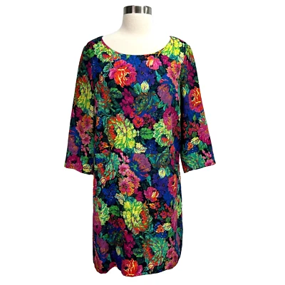 Vestido recto HD in Paris Anthropologie Tropicalista Talla S Colorido Floral Artístico Foto 1 de 4