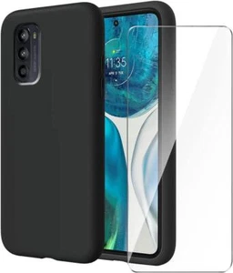 Para Motorola Moto G62 5G Case, cubierta de teléfono de gel de silicona negra + vidrio templado - Imagen 1 de 12