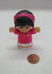 Fisher Price Little People Girl Barbie Black Hair Pajama Girl In Pink #2 - Picture 1 of 3
