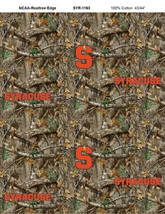 Syracuse University Orange Cotton Fabric REALTREE Ground-By the Yard - Picture 1 of 1