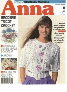 BURDA - ANNA N°06-1989 - PEINTURE SUR SOIE / CROCHET D'ART / DENTELLES / TRICOT - Picture 1 of 2