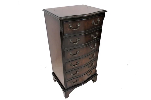 Vintage English Mahogany 6 Drawer Lingerie Chest Cover