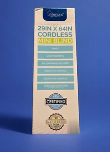 29in. X 64in. Cordless Mini Blinds W/hardware Included-White 1 Inch - Picture 1 of 5