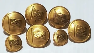 Vintage Grace Steamship Lines Uniform Buttons - Set of 7 - 36L & 26L - Picture 1 of 8