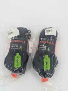 Merrell  6 Pairs Low Cut Tab Socks Cushioned Recycled Fibers Mens Sz 5-8.5 Black - Picture 1 of 4