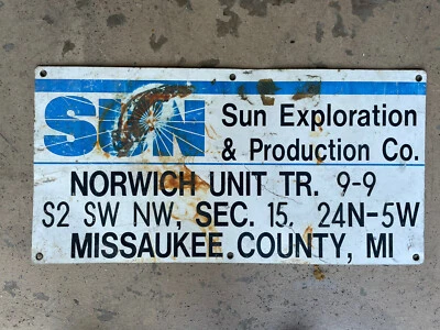 Placa de locação de poços de óleo Sun Exploration - Imagem 1 de 2