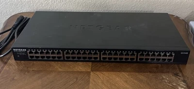 NETGEAR GS348 48 Port Ethernet Switch Gigabit Unmanaged Metal Fanless Pre-owned - Image 1 of 4