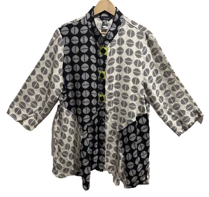 Ali Miles Black and White Jacket Top Women's Size 1X - Picture 1 of 15