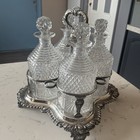 A FINE QUALITY GEORGE III SHEFFIELD PLATE,FOUR BOTTLE DECANTER STAND CIRCA-1800.
