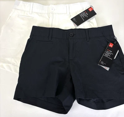 Under Armour UA Links 4" Womens Shorty Golf Shorts size 0 Lot of 2 NWT $60 each - Image 1 of 4