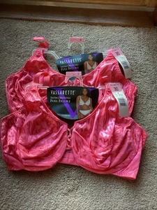 Vassarette - SATIN DELUSTRE Full Figure Underwire Bra - 38D Pink - Lot of 2 - Picture 1 of 2