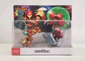 Amiibo Metroid y Samus Aran Amiibo Paquete de 2 Nintendo Raro Nuevo - Imagen 1 de 2