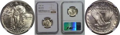 1928 Standing Liberty Quarter   NGC MS-64 FH - Image 1 of 3