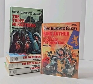 Great Illustrated Classics Lot 5 King Arthur Monte Cristo Three Musketeers - Bild 1 von 7