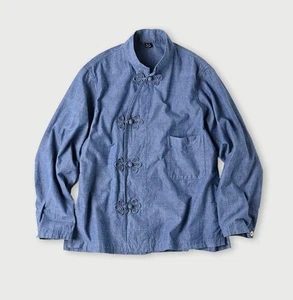 Camicia cotone 45R/45rpm giacca fascia colletto quadrifoglio nodo blu nuova con etichetta - Foto 1 di 6
