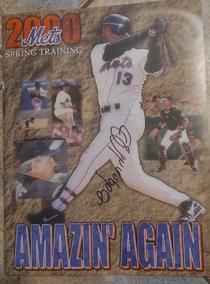 Edgardo Alfonzo Signed Autographed 2000 New York Mets Spring Training Program - Image 1 of 4