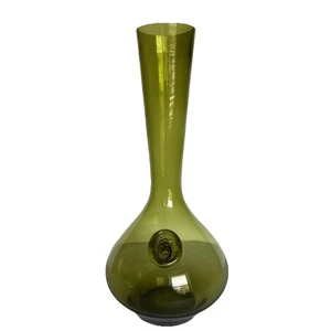 Holmegaard Jacob E. Bang Antique Green Glass Vase / Decanter 1964 VTG Rare Colle - Picture 1 of 5