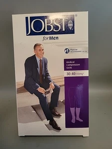 Jobst ForMen Mens Compression Knee Socks 30-40 mmhg X-Large Khaki - Picture 1 of 3