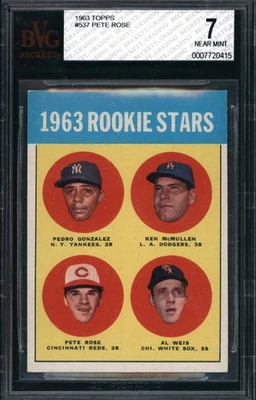 Pete Rose 1963 Topps #537 en muy buen estado BGS 7 novato 💎🐐📈 Foto 1 de 2