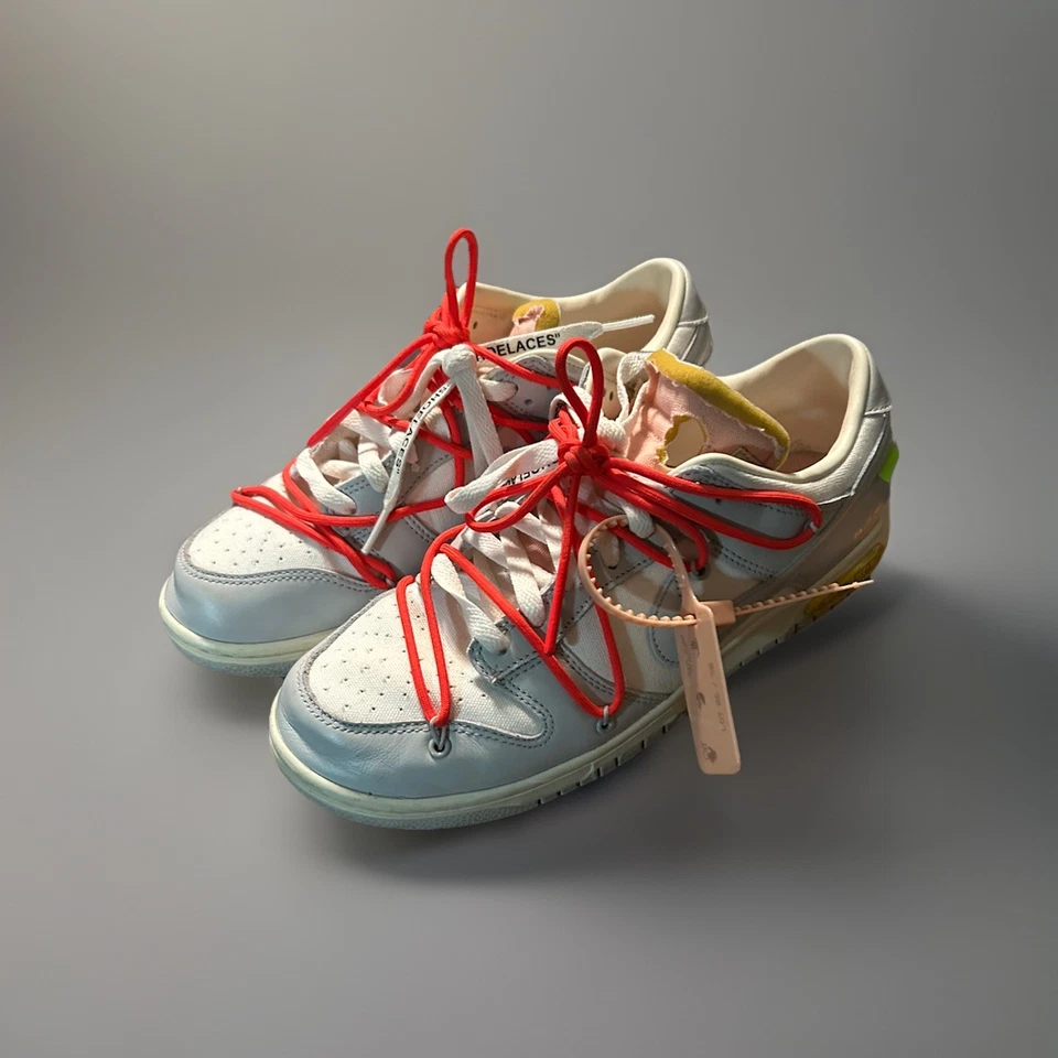 Size 9.5 - Nike Off-White x Dunk Low Lot 06 of 50 used no box  - Image 1 of 4