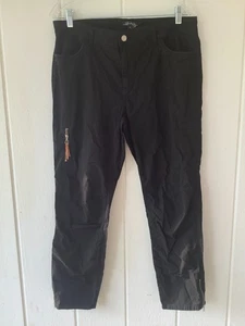 Charlie B Women's Athleisure Black Cargo Pants Size 12 Retro Y2K Artsy Vibes EUC - Picture 1 of 7