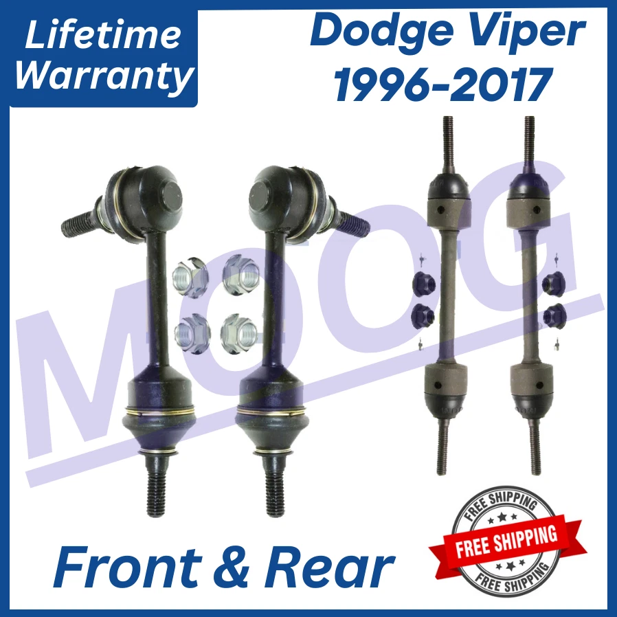 Par de eslabones de barra estabilizadora delantera y trasera engrasables MOOG OEM para Dodge Viper 1996-2017 Foto 1 de 4