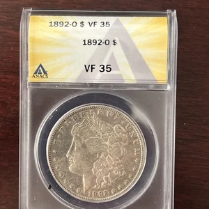 1892 O Morgan Dollar $1 Silver Graded VF-35 By ANACS L-330 - Picture 1 of 2
