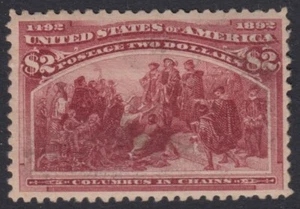 1893, Sc 242 COLUMBUS 2 $ - NEUWERTIG SCHARNIERT - SIGNIERT - Bild 1 von 2