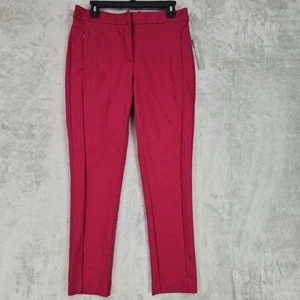 Ann Taylor LOFT Pants Womens Size 8 Magenta High Waist Skinny Ankle Stretch NWT - Picture 1 of 13