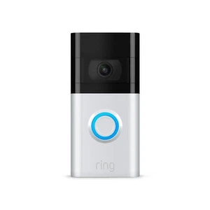 Ring Video Doorbell 3 Motion Security Camera Wireless Rechargeable Satin Nickel - Picture 1 of 3