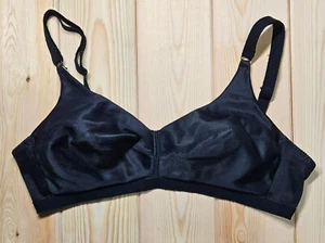 Sujetador Q-T Vintage Años 70 Negro Nylon y Spandex Talla 36C Estilo 1142 - Imagen 1 de 4