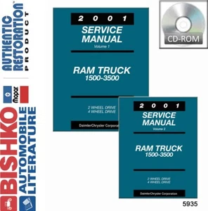 2001 Dodge DR Ram 1500/2500/3500 Truck Shop Service Repair Manual CD - Picture 1 of 1