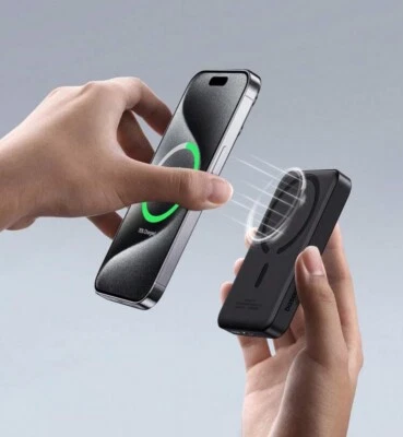 Baseus Magnetic Battery, Wireless Portable Charger 20W USB-C Black Foto 1 de 4