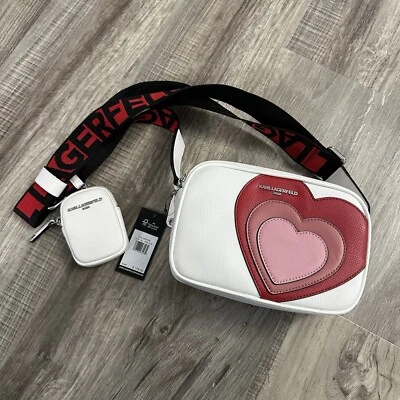 Karl Lagerfeld Paris Heart White Multi Bag Crossbody Purse LH9EU9BJ - Brand New - Image 1 of 4