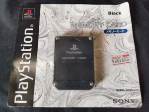 PlayStation 1 PS1 Official Memory Card Black scph-1020 With Original Box -h0114- - Picture 1 of 11