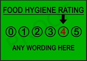 Funny Novelty FOOD HYGIENE RATING Metal Wall sign man cave kitchen cafe home Tin - Picture 1 of 1